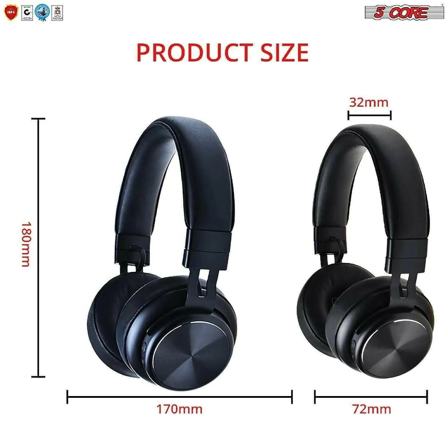 5Core Premium Headphone inbuilt Mic Over Ear Wireless Headset