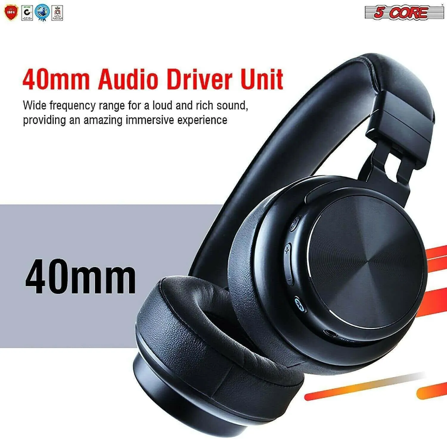 5Core Premium Headphone inbuilt Mic Over Ear Wireless Headset