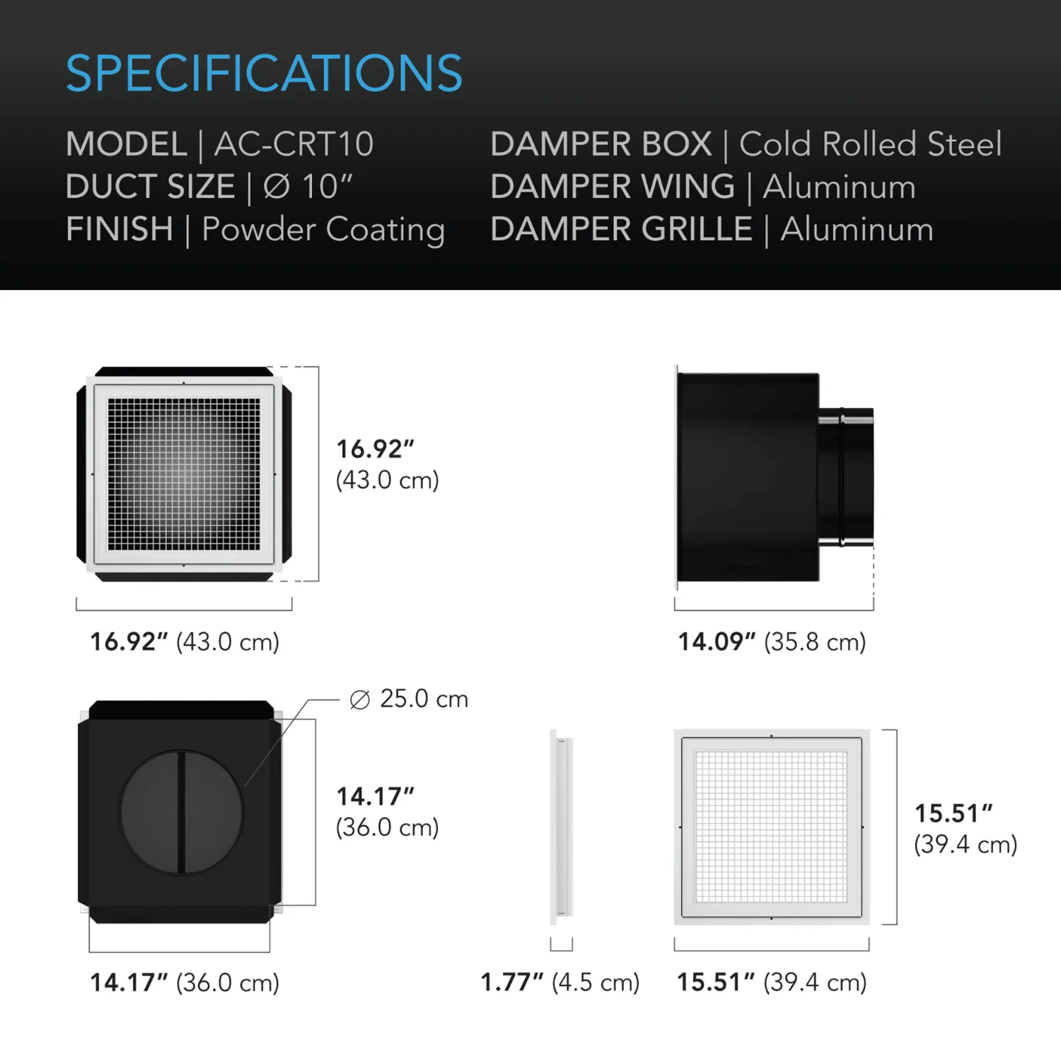 AC Infinity CLOUDWAY T10, Whole House EC Fan, 1200 CFM, Energy Efficient with Temperature Humidity Controller