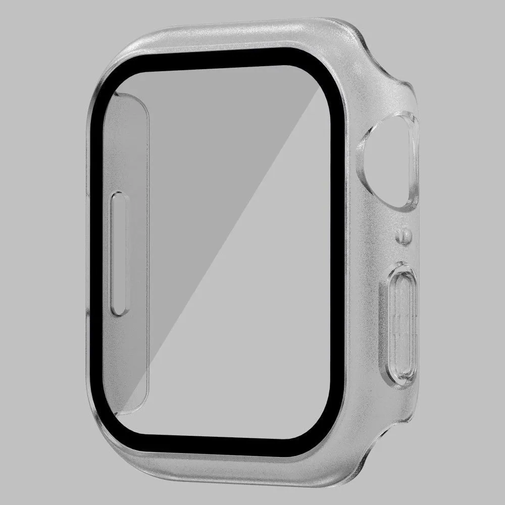 Apple Watch (41mm) rubberized hard cover with tempered glass screen protector - Transparent