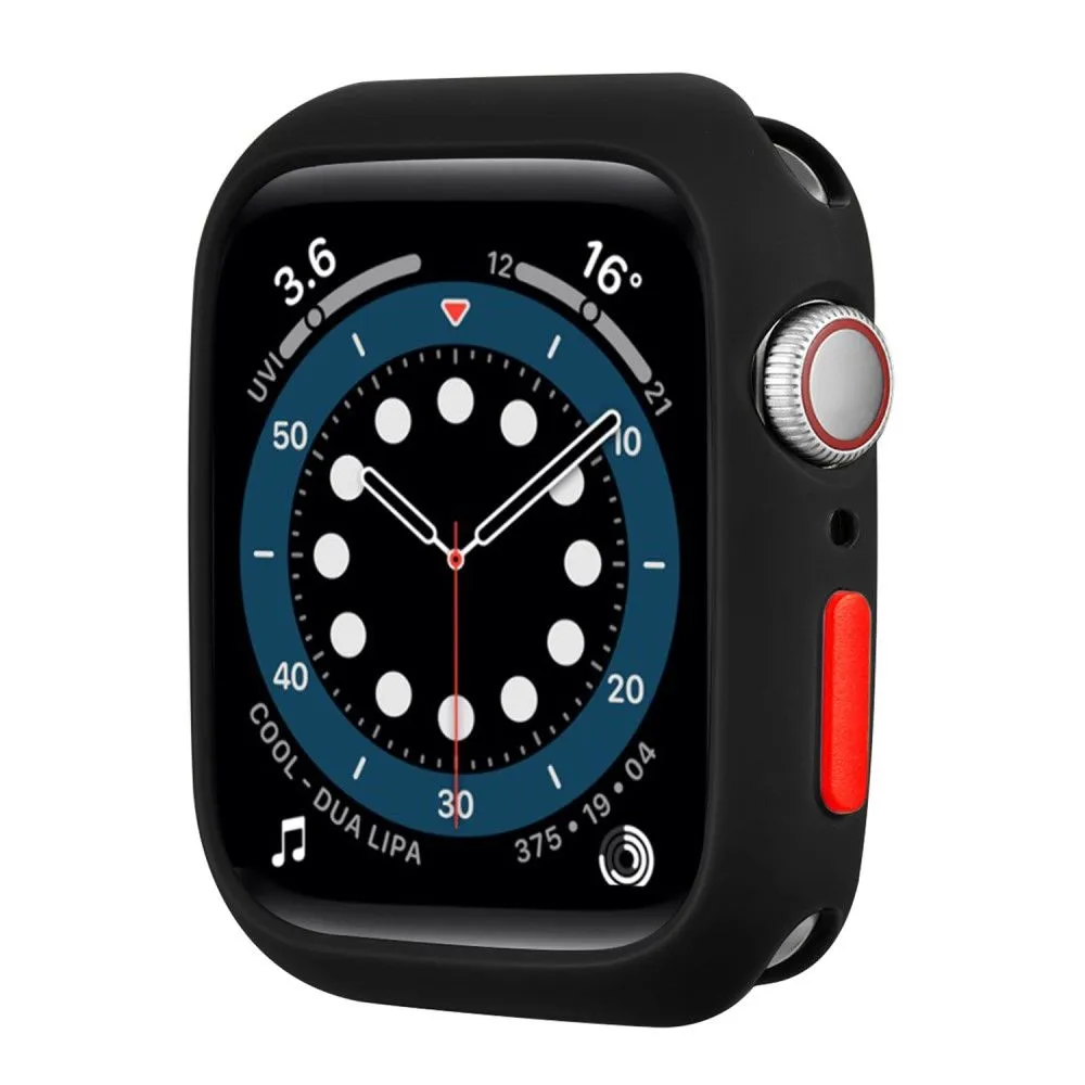 Apple Watch (45mm) candy color button TPU cover - Black / Red