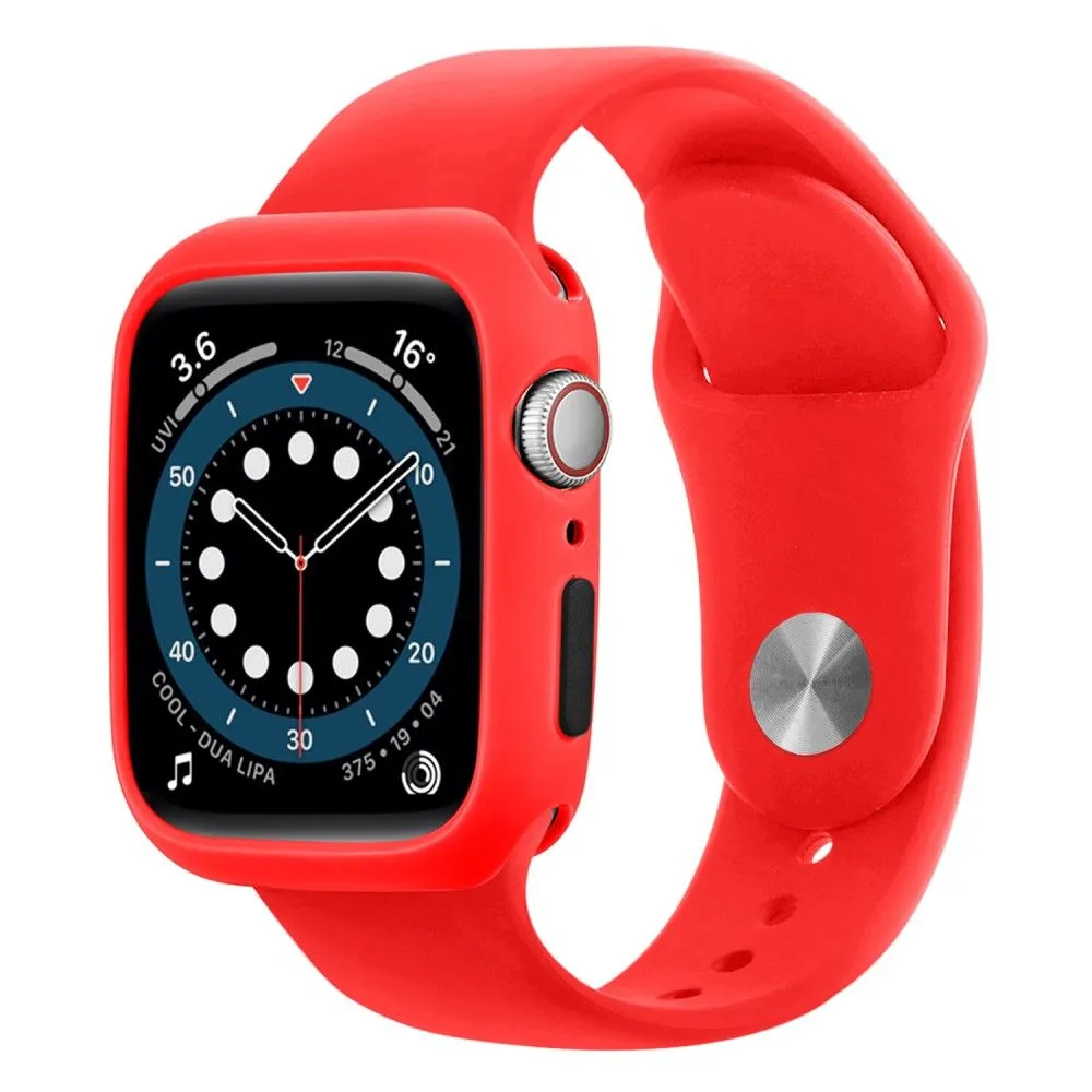 Apple Watch (45mm) candy color button TPU cover - Red / Black