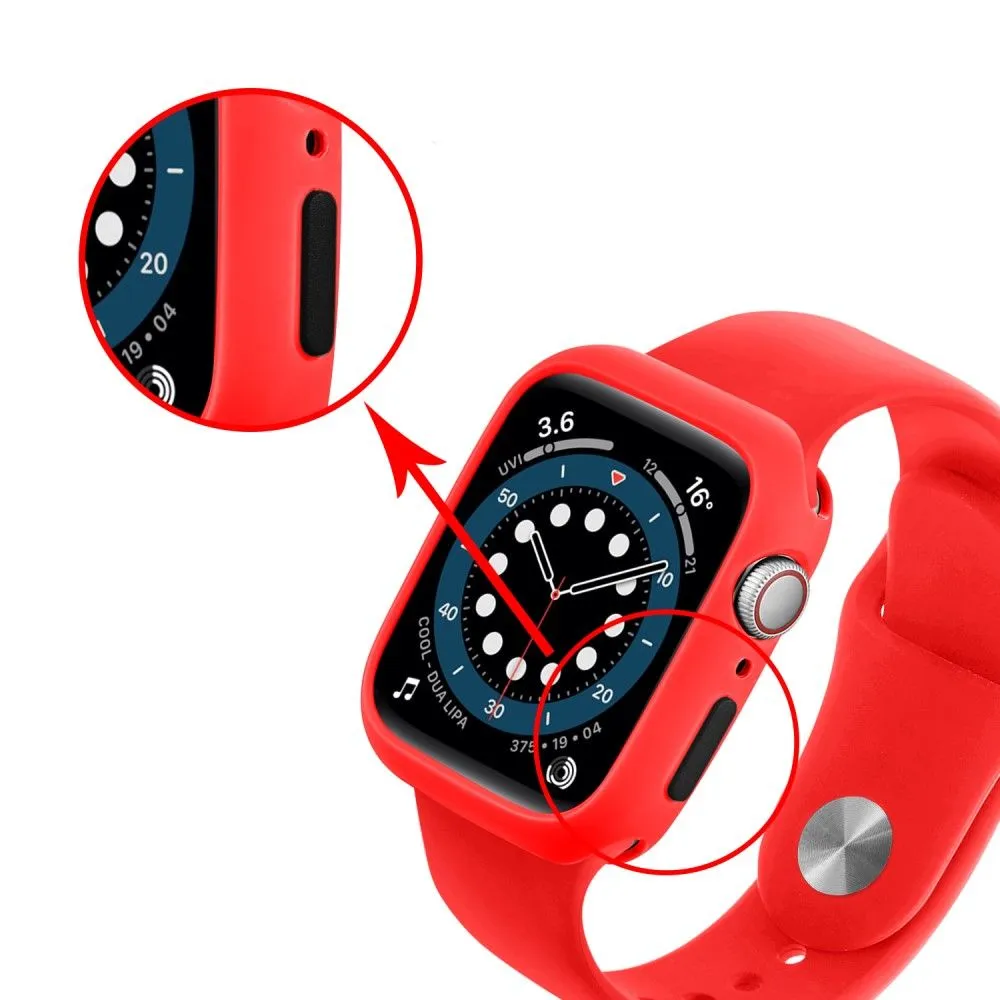 Apple Watch (45mm) candy color button TPU cover - Red / Black