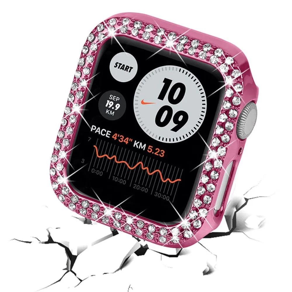 Apple Watch (45mm) rhinestone décor protective cover - Rose Pink