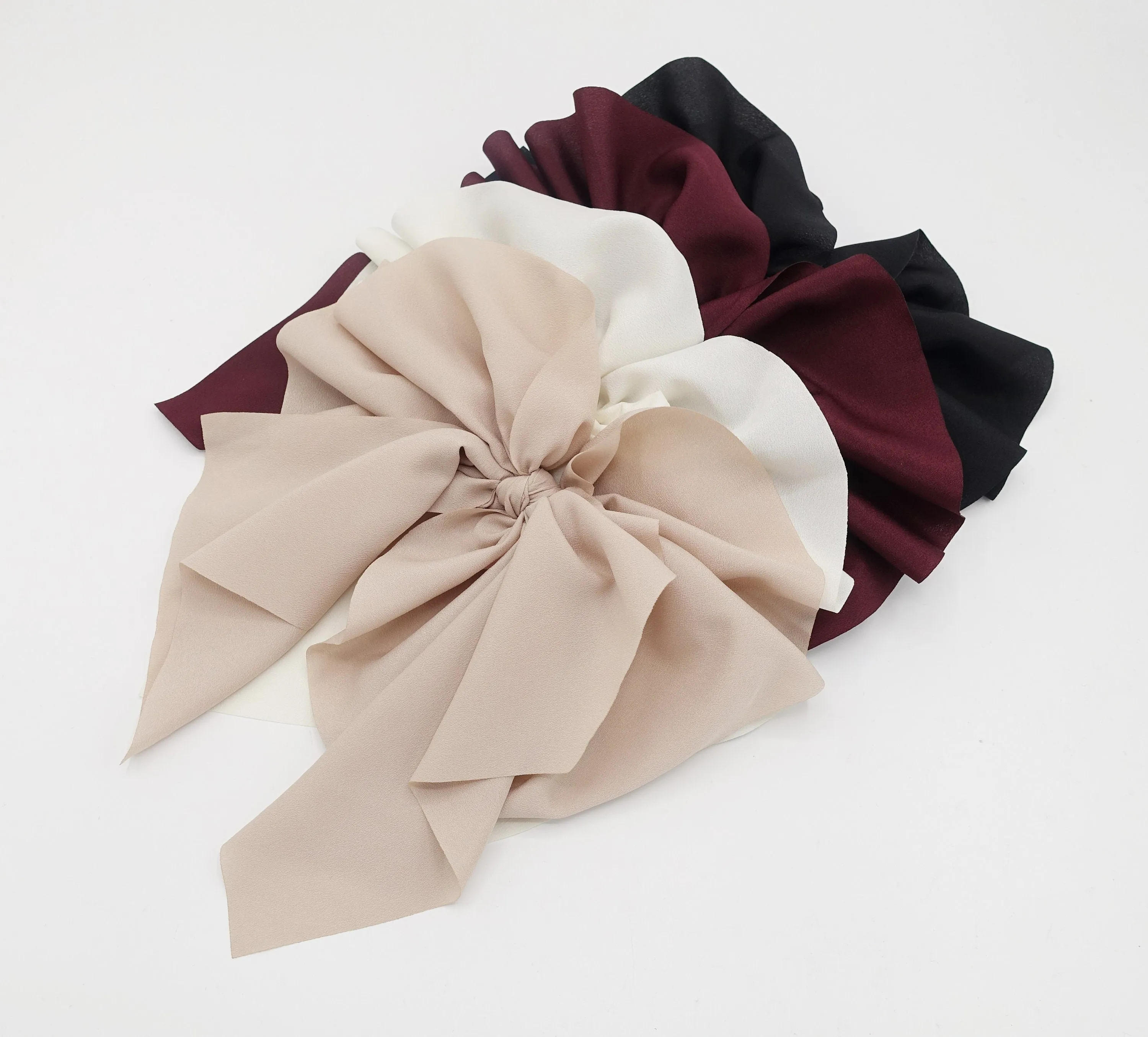 big pleated tail hair bow feminine hair accessory for women