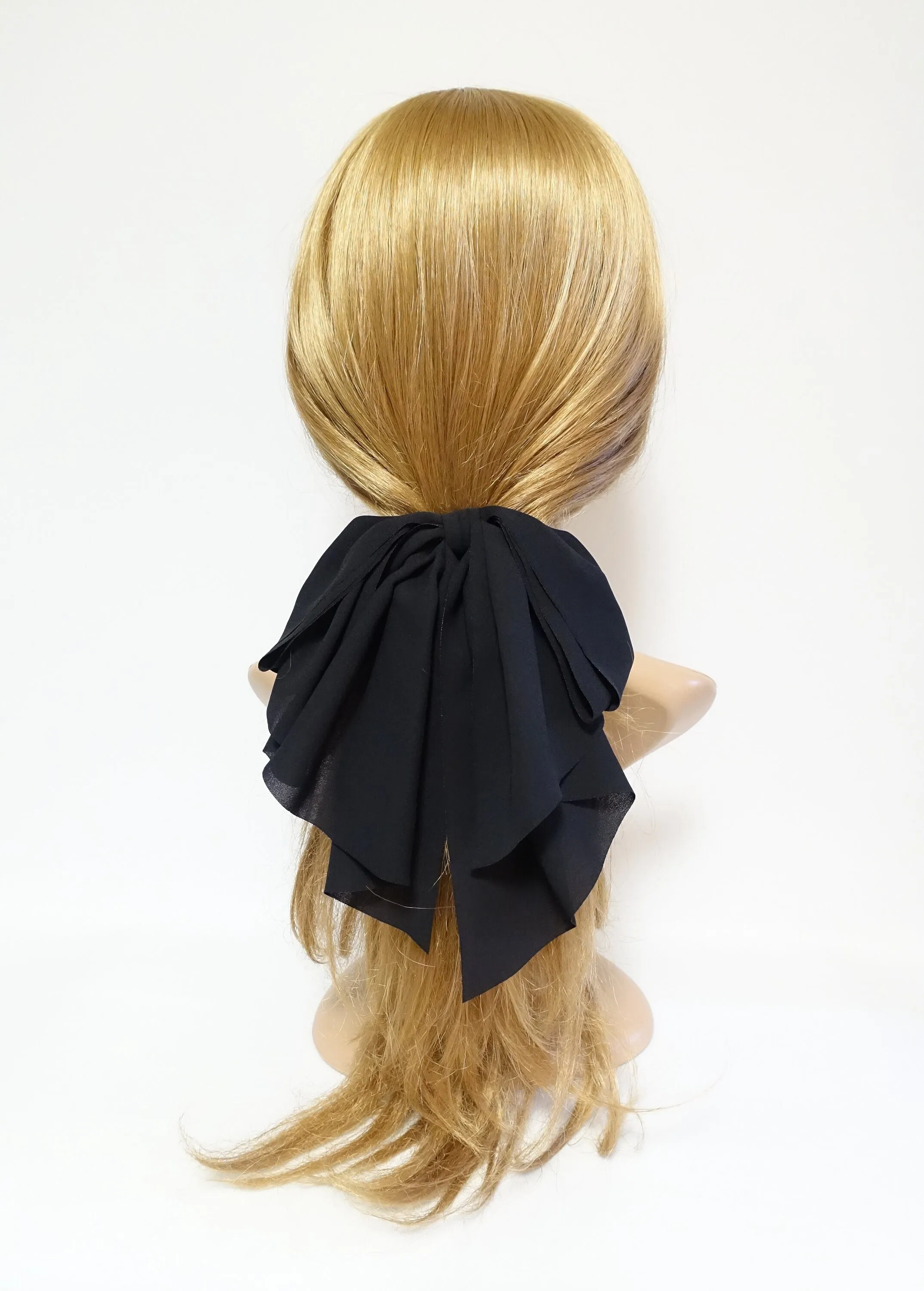 chiffon drape frill  layered  hair bow feminine style women hair accessories