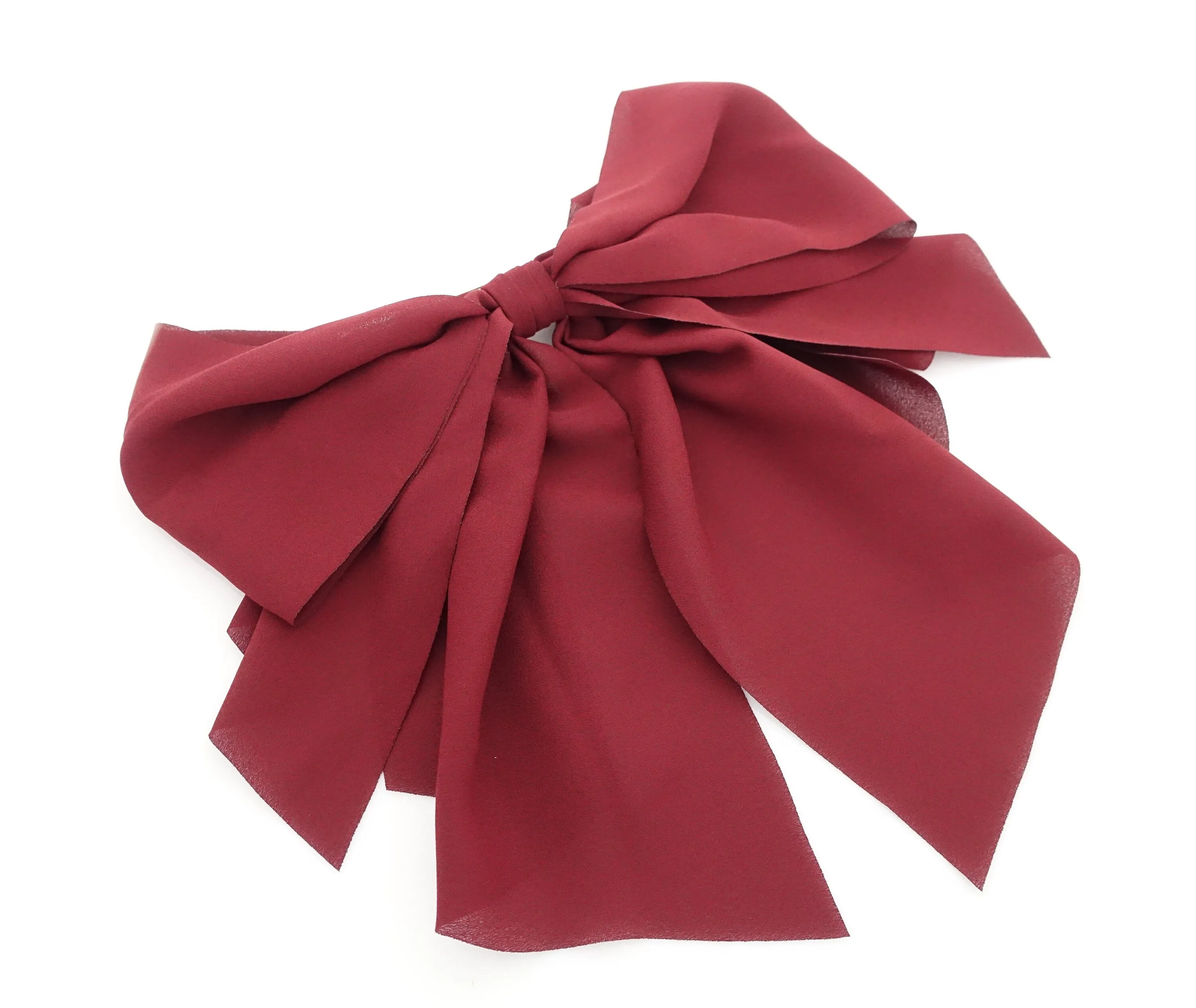 chiffon drape frill  layered  hair bow feminine style women hair accessories