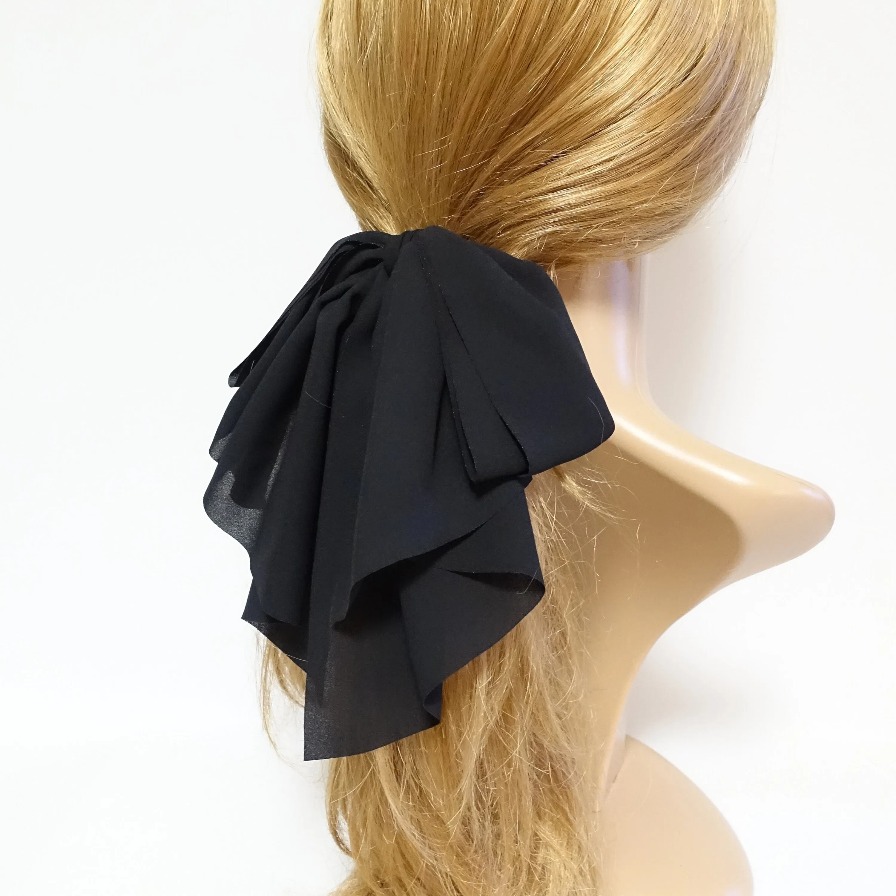 chiffon drape frill  layered  hair bow feminine style women hair accessories