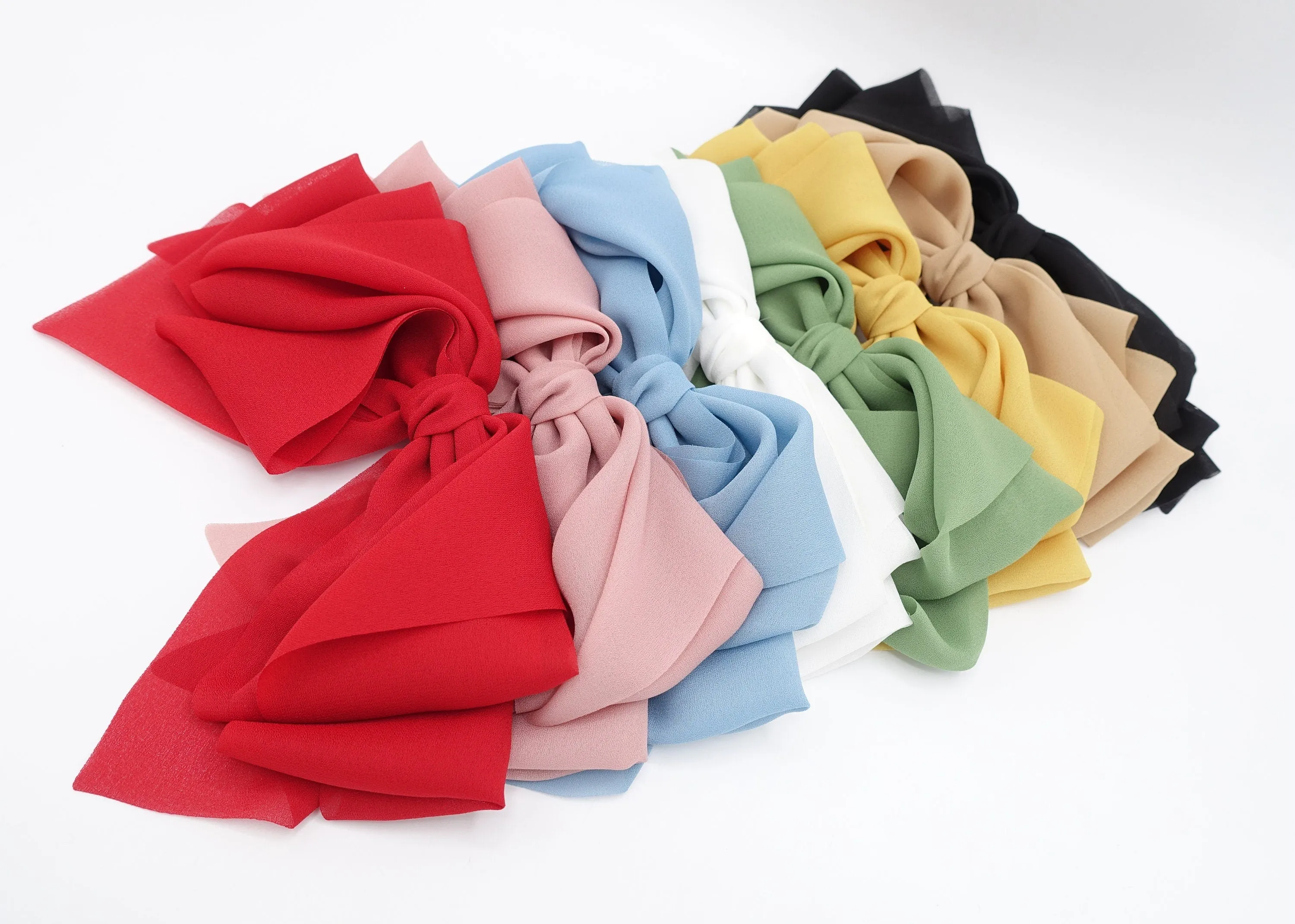 chiffon drape hair bow feminine hair accessory