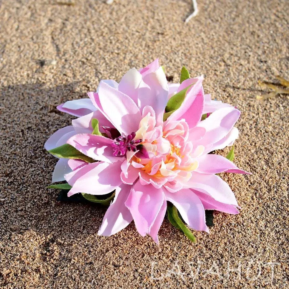 Chrysanthemum Pink Hawaiian Flower Hair Clip