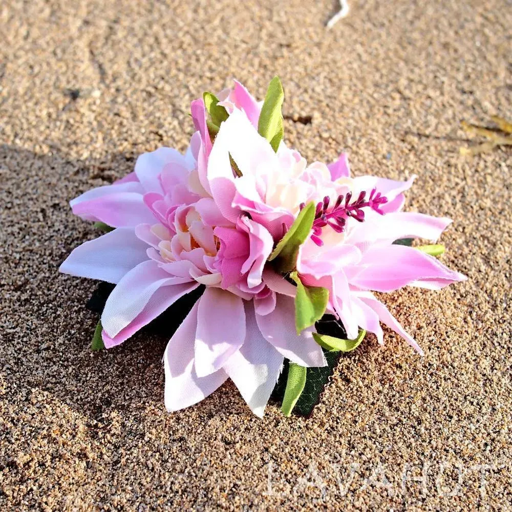 Chrysanthemum Pink Hawaiian Flower Hair Clip