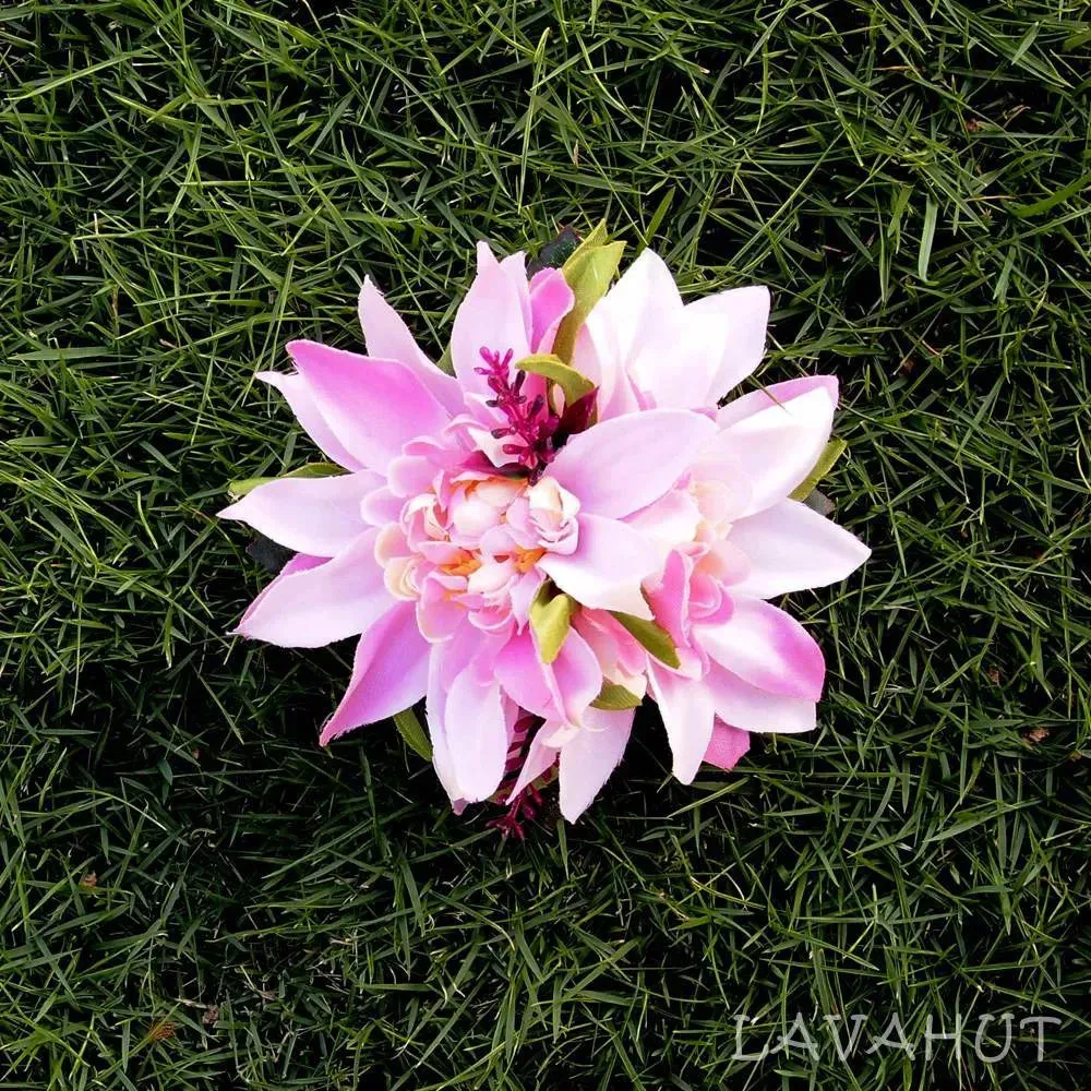 Chrysanthemum Pink Hawaiian Flower Hair Clip