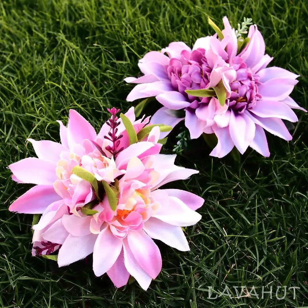 Chrysanthemum Pink Hawaiian Flower Hair Clip