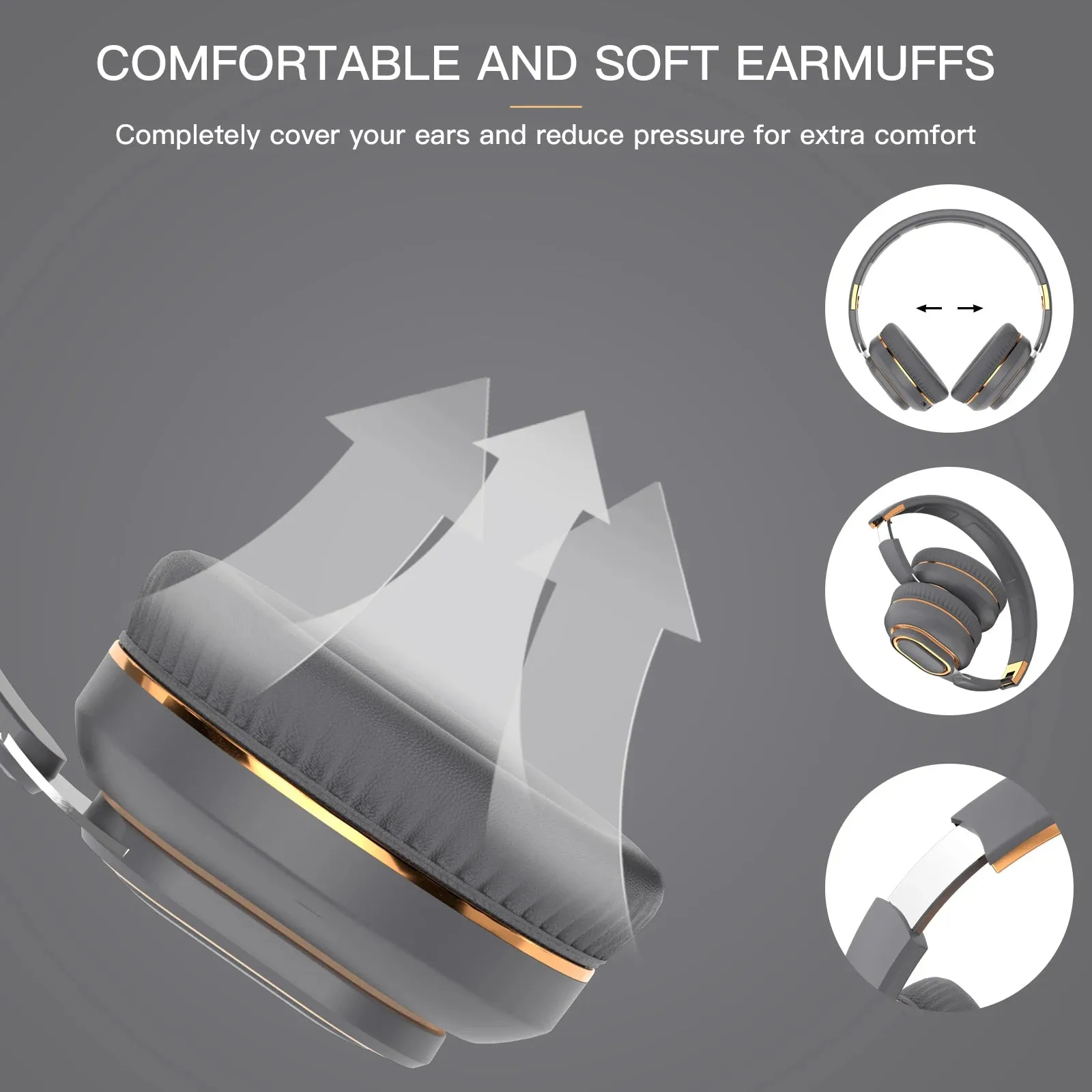 DARE TO HEAR ™Pro max Wireless Headsets Bluetooth Headphones Noise Cancelling Great Bass Stereo Foldable Music Sport Earphone Support TF FM