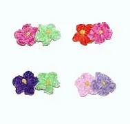 Dog Hair Flowers-Chenille Barrettes