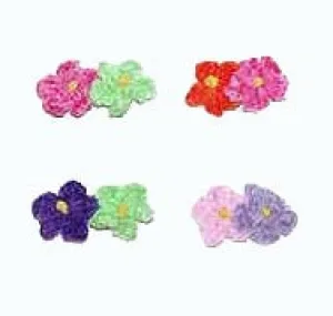 Dog Hair Flowers-Chenille Barrettes