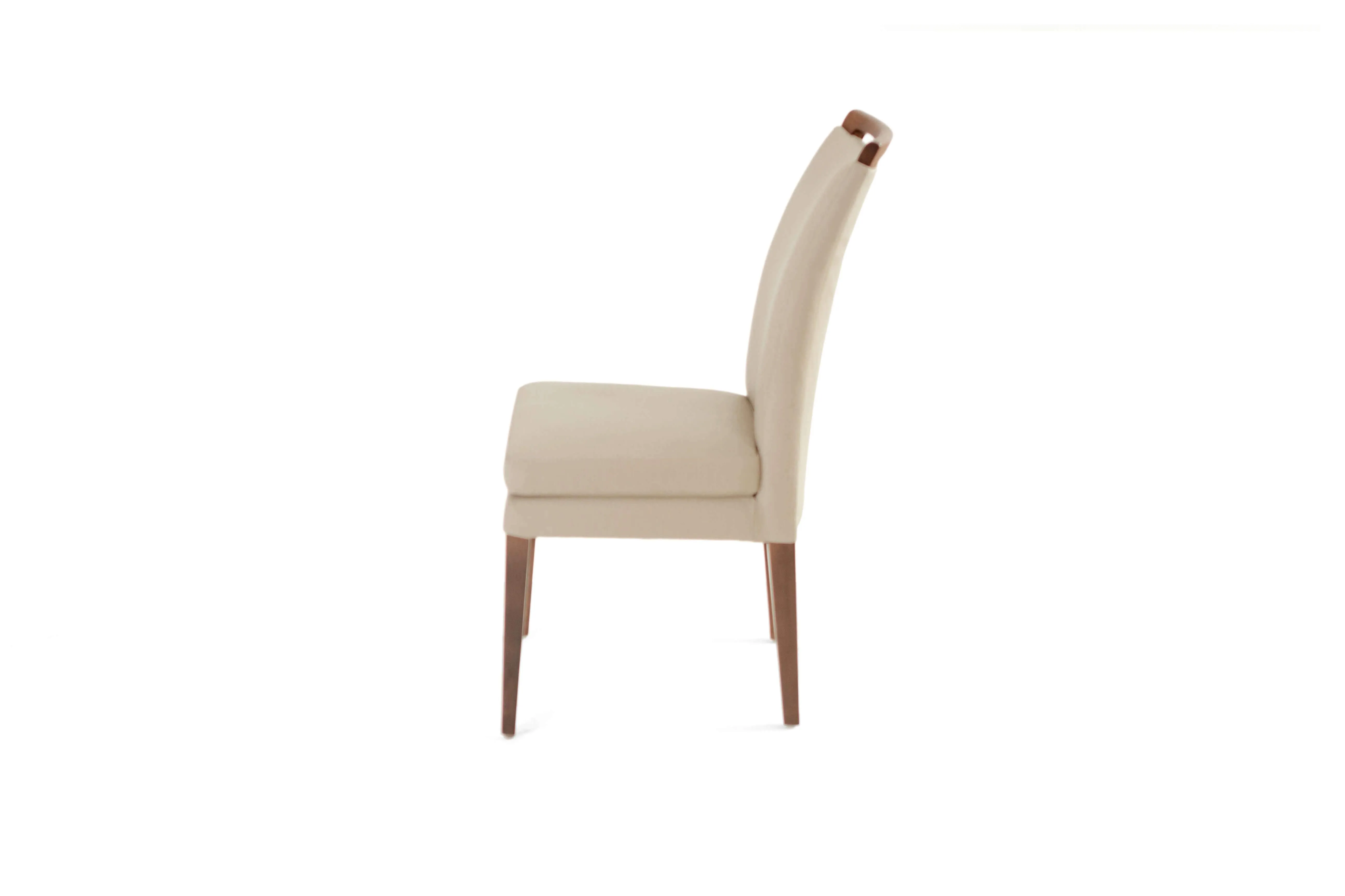 ELKE WALNUT BEIGE LEATHER CHAIR