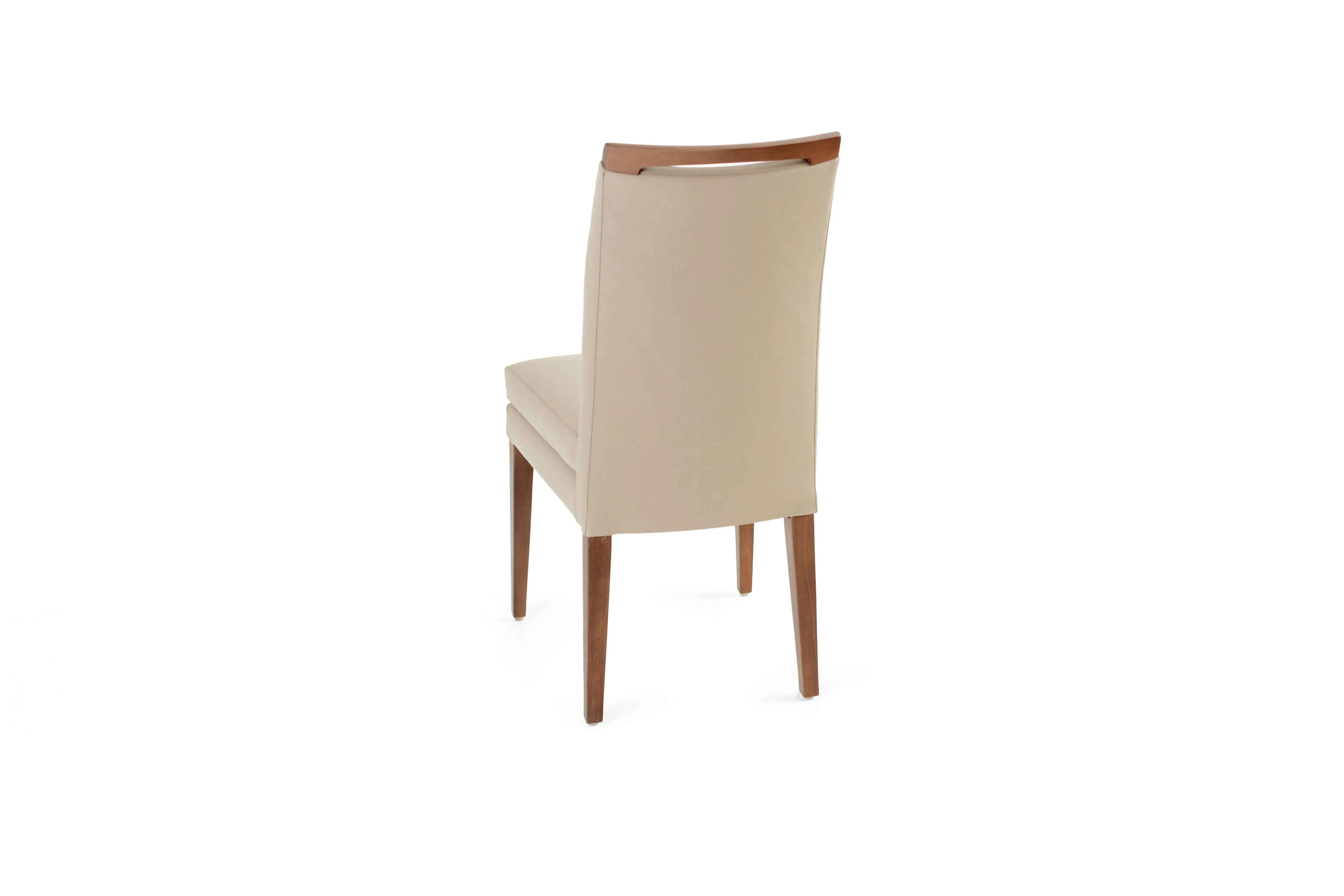 ELKE WALNUT BEIGE LEATHER CHAIR