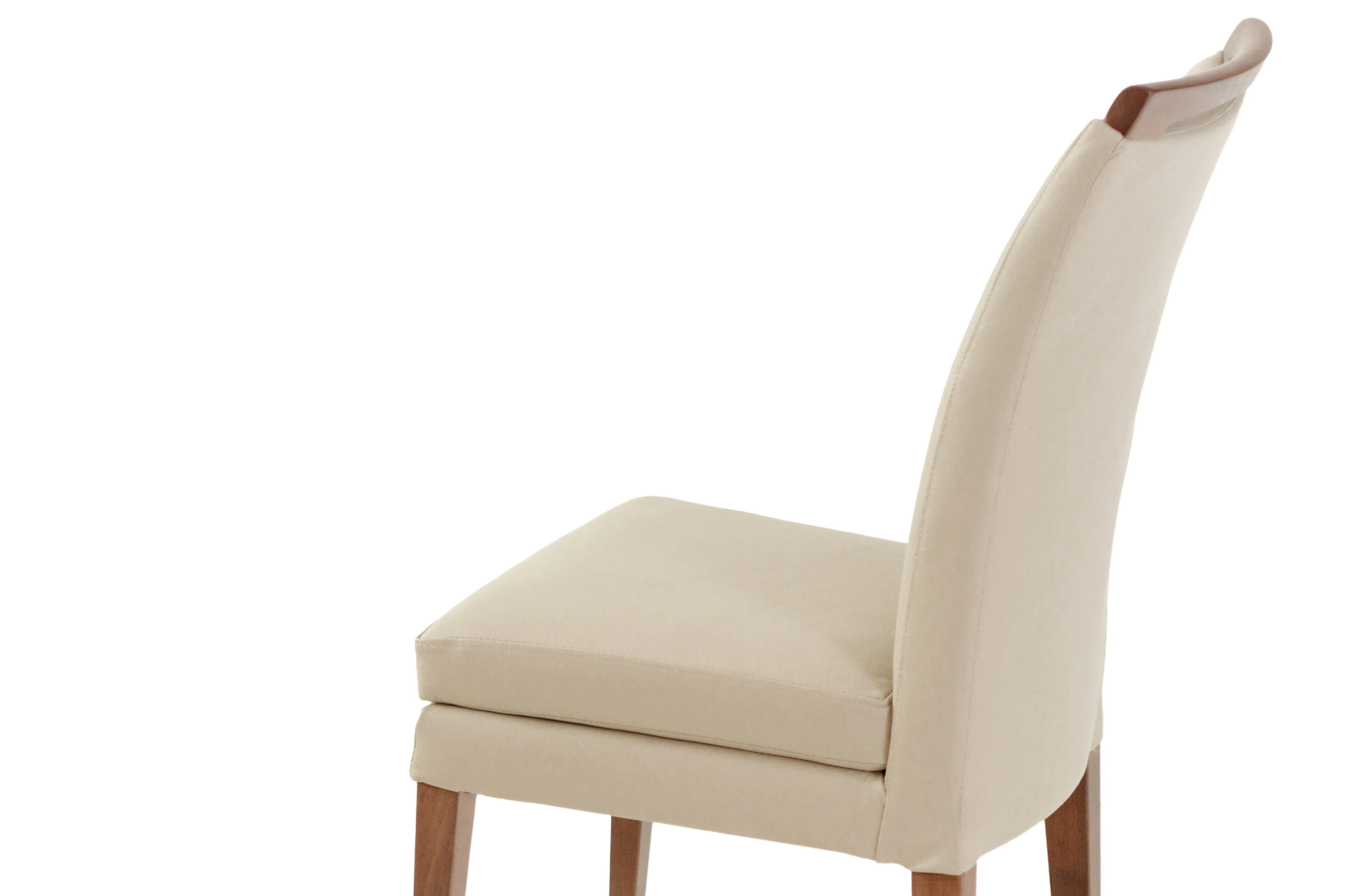 ELKE WALNUT BEIGE LEATHER CHAIR