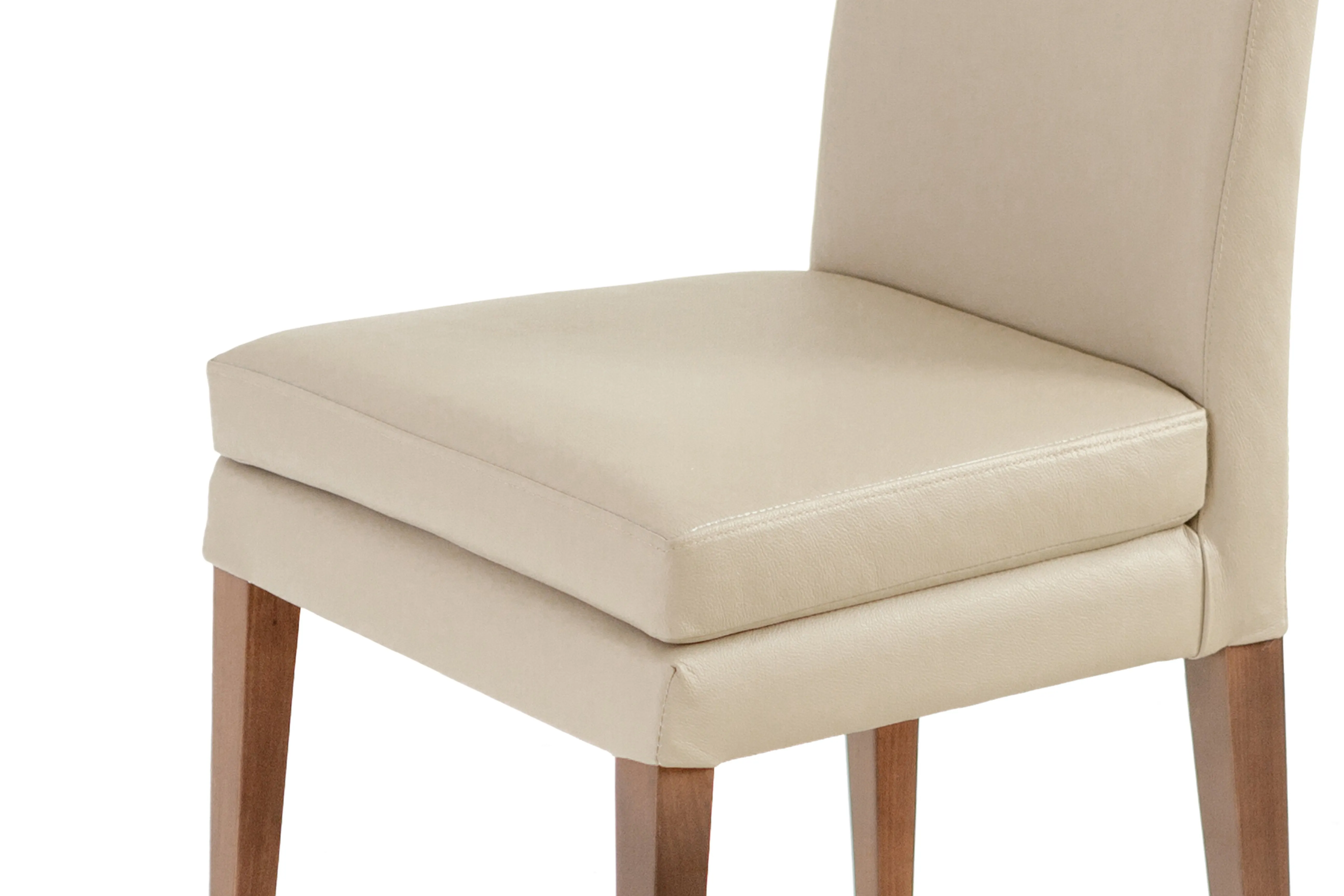 ELKE WALNUT BEIGE LEATHER CHAIR