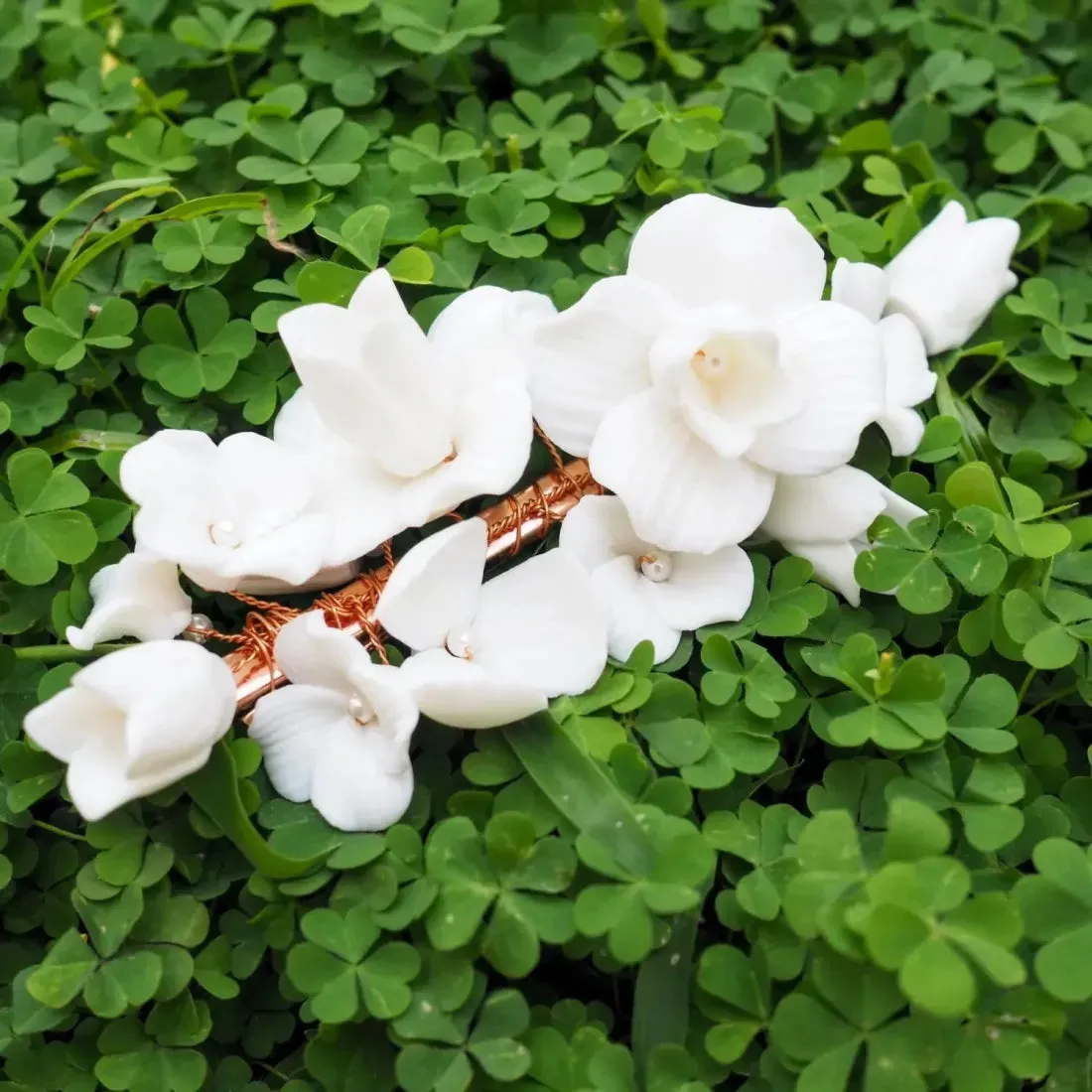 Flower Whisper Porcelain Hair Clip