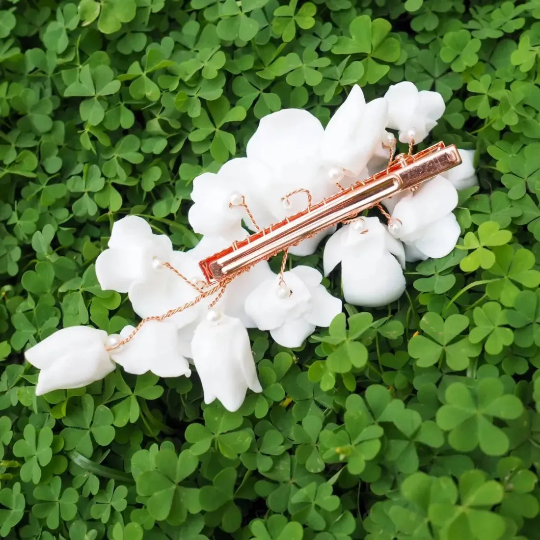 Flower Whisper Porcelain Hair Clip