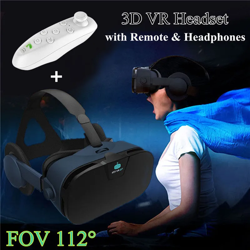 Gafas-3D VR Glasses Headset with Helmet Controller Virtual Reality Goggles for Iphone X LG Sony Xiaomi Watch 3D Movie Video #refresh