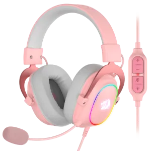 H510 ZEUS-X Cute Gaming Headphone with Mic (Pink Color)