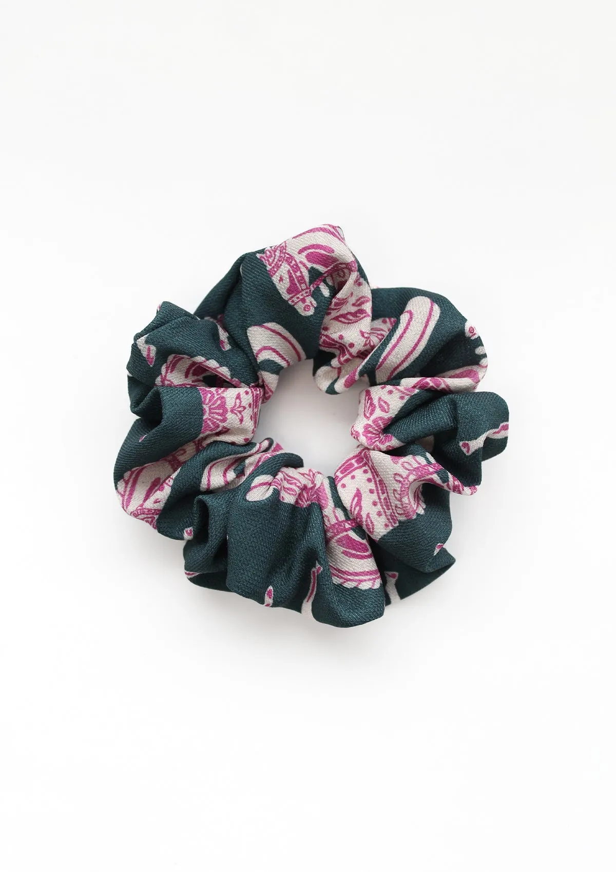 Hair Scrunchie Blossomare Print | Green & Blush