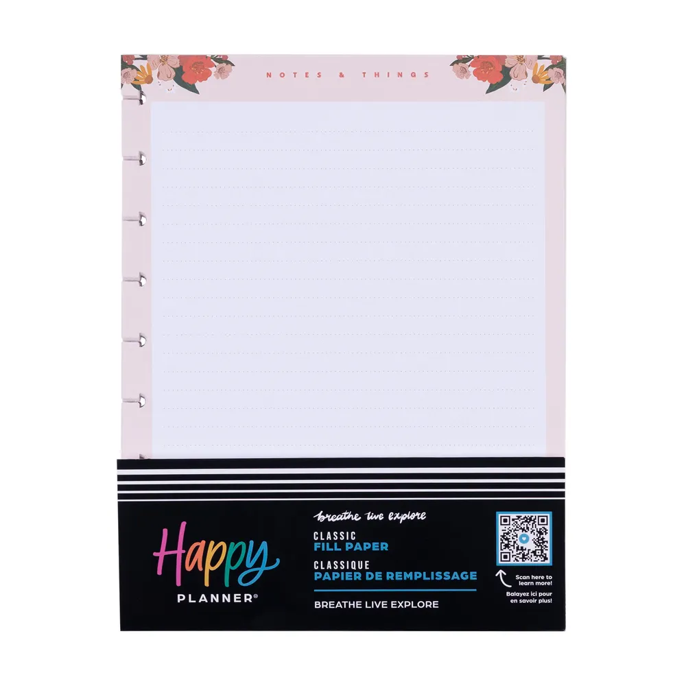 Happy Planner x Breathe Live Explore - Dotted Lined   Dot Grid Classic Filler Paper - 40 Sheets