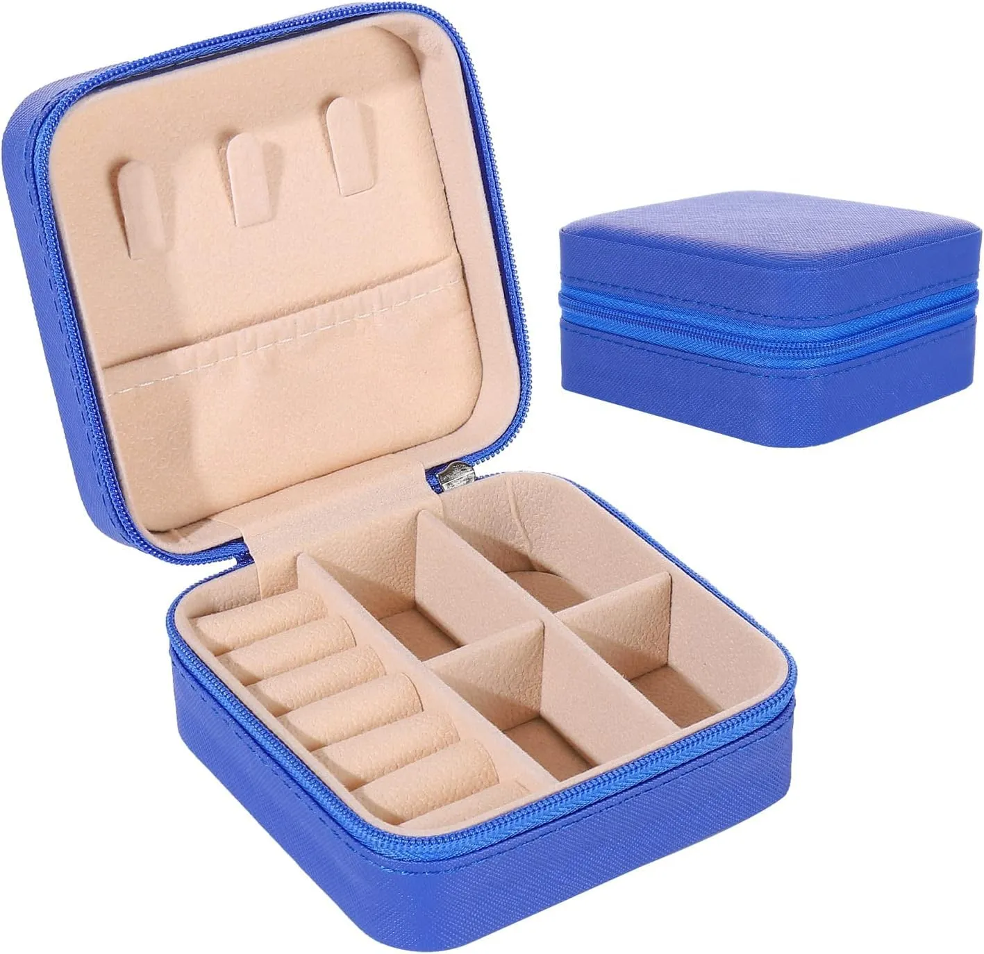 Houme Portable Jewellery Organiser with Dividers & Container for Rings, Earrings, Necklace (Small)