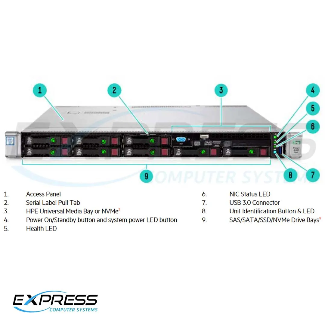 HPE ProLiant DL360 Gen9 E5-2660v4 2P 64GB-R P440ar 8SFF 2x800 W PS Perf Server | 851937-B21