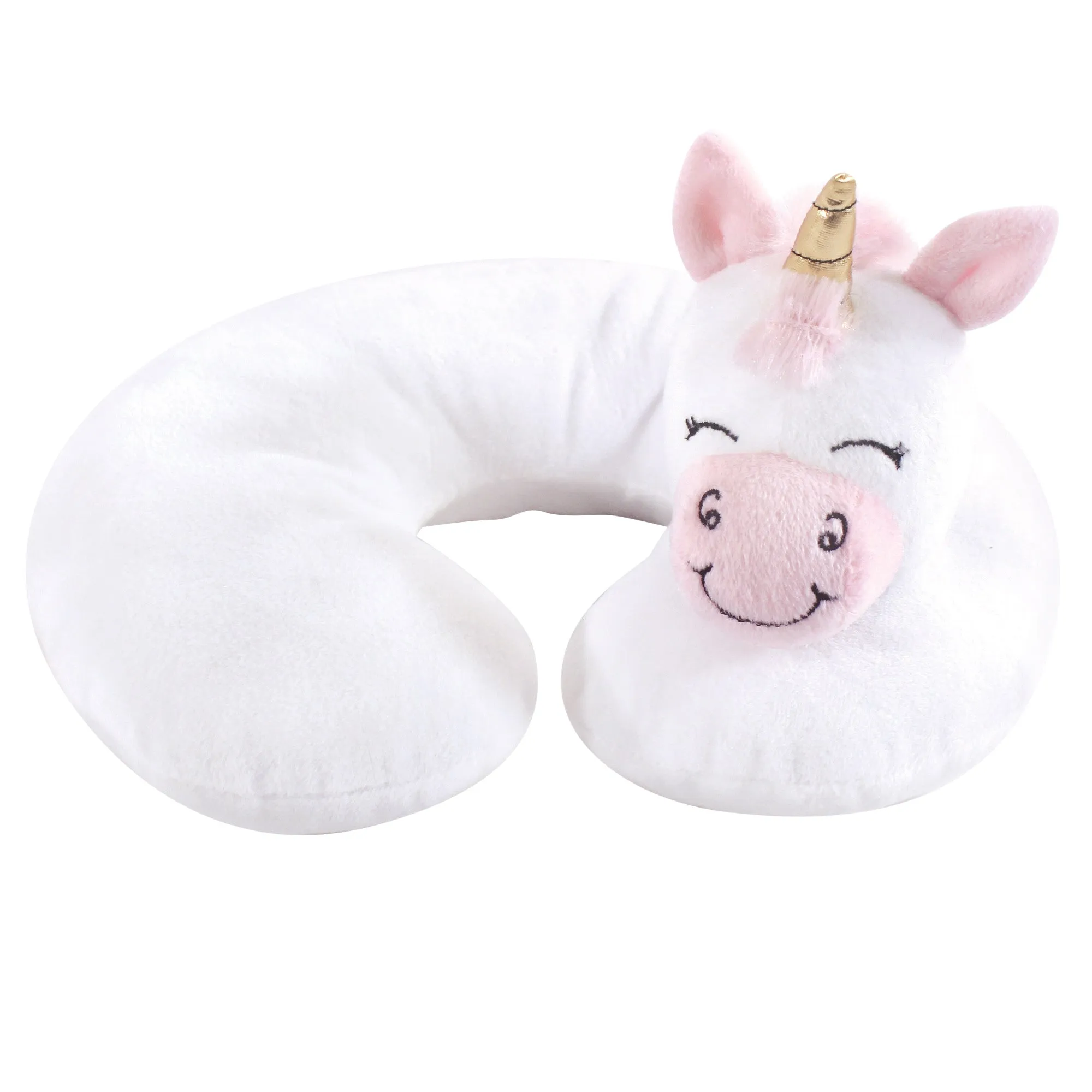 Hudson Baby Neck Pillow, Pink Unicorn