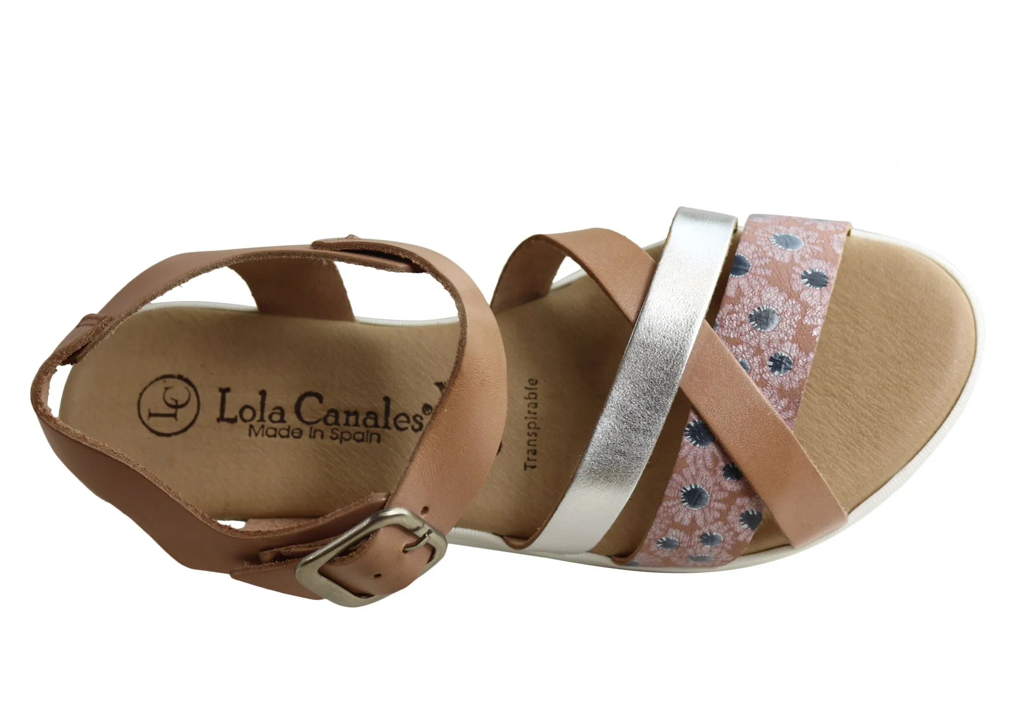 Lola Canales Daisy Womens Comfortable Leather Sandals Made In Spain