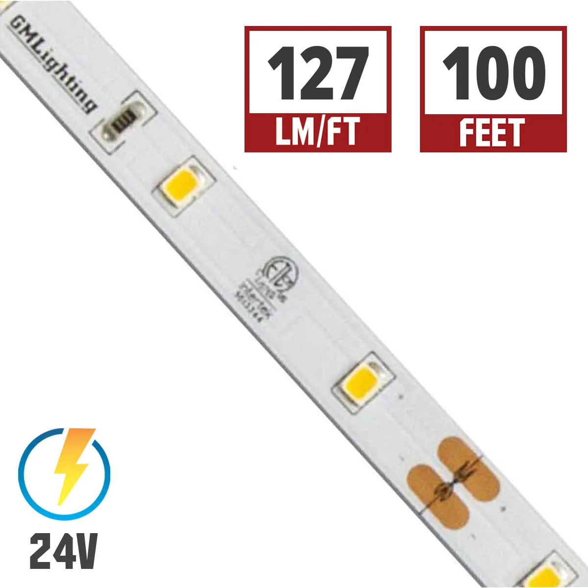 LTR-E Econo LED Strip Light, 100ft Reel, 2700K, 127 Lumens per Ft, 24V