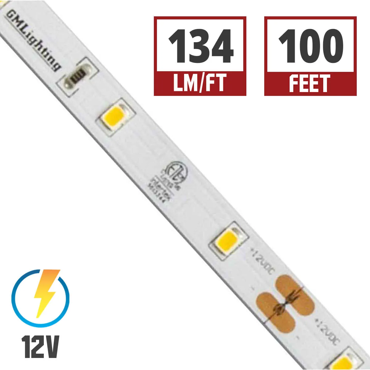 LTR-E Econo LED Strip Light, 100ft Reel, 3500K, 134 Lumens per Ft, 12V