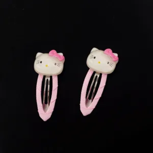 Pink HelloKitty Hair Clips [Pair]