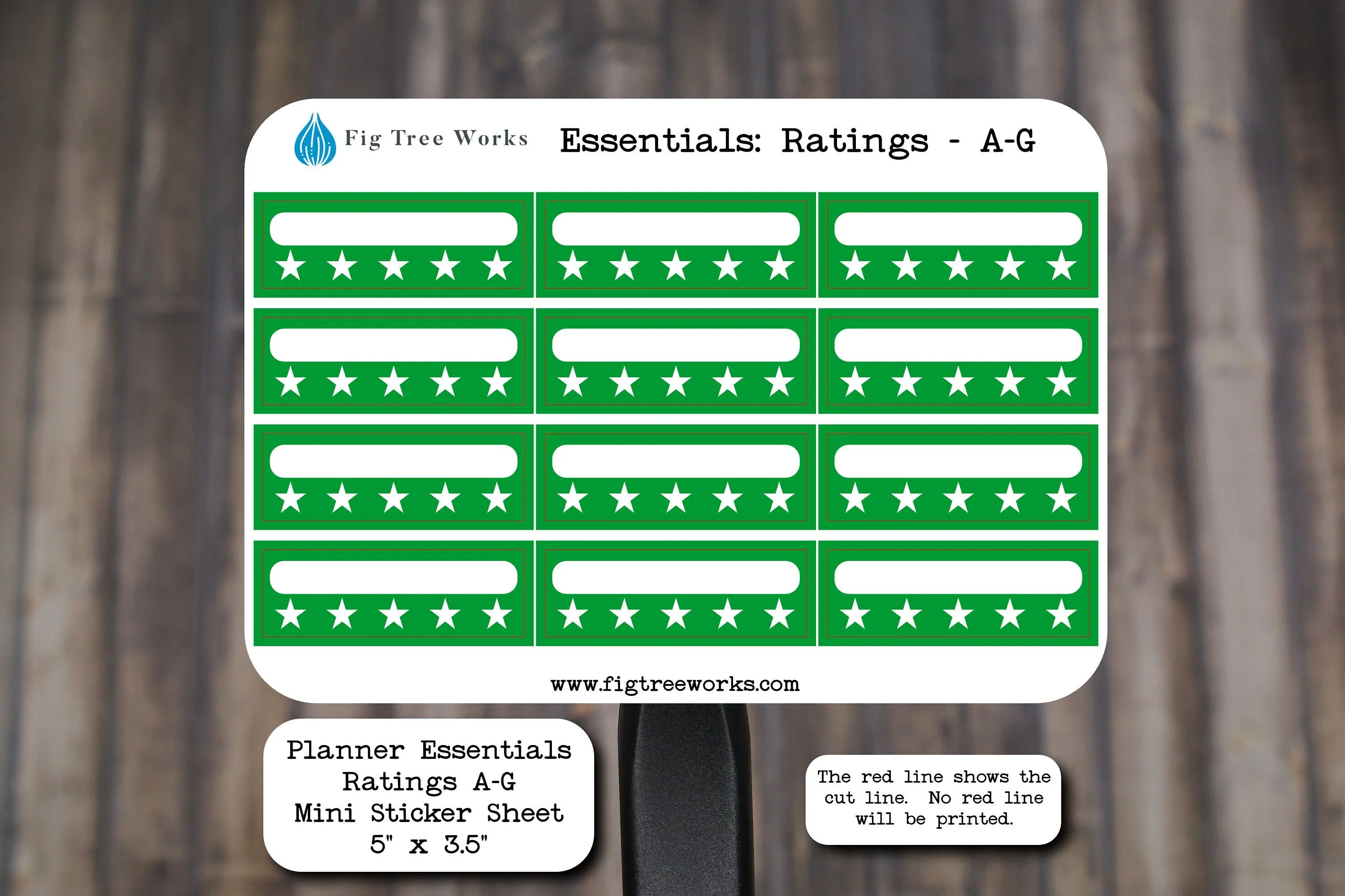 Planner Essentials Ratings Mini Sticker Sheet | Star Rating Stickers | Review Stickers  | Matte Finish | Style A Multiple Colors Available