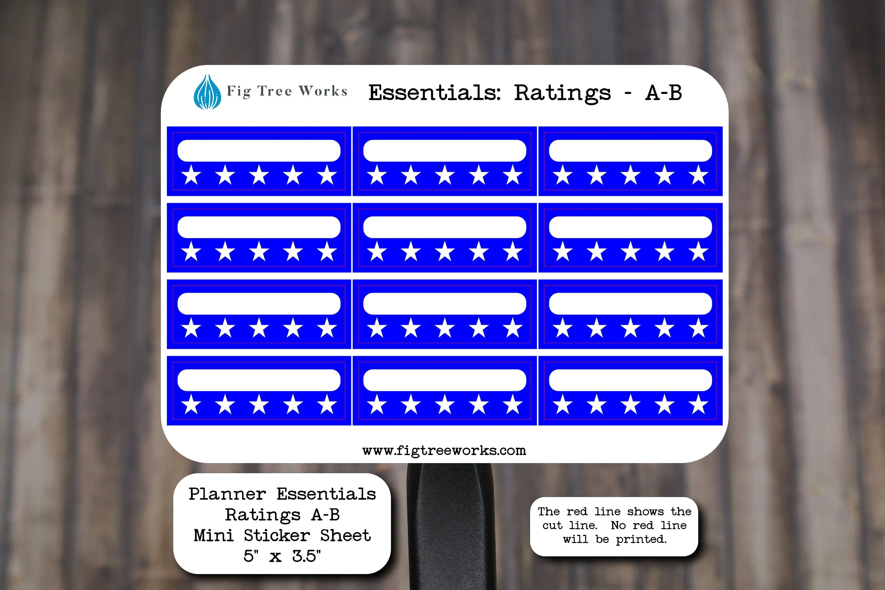 Planner Essentials Ratings Mini Sticker Sheet | Star Rating Stickers | Review Stickers  | Matte Finish | Style A Multiple Colors Available