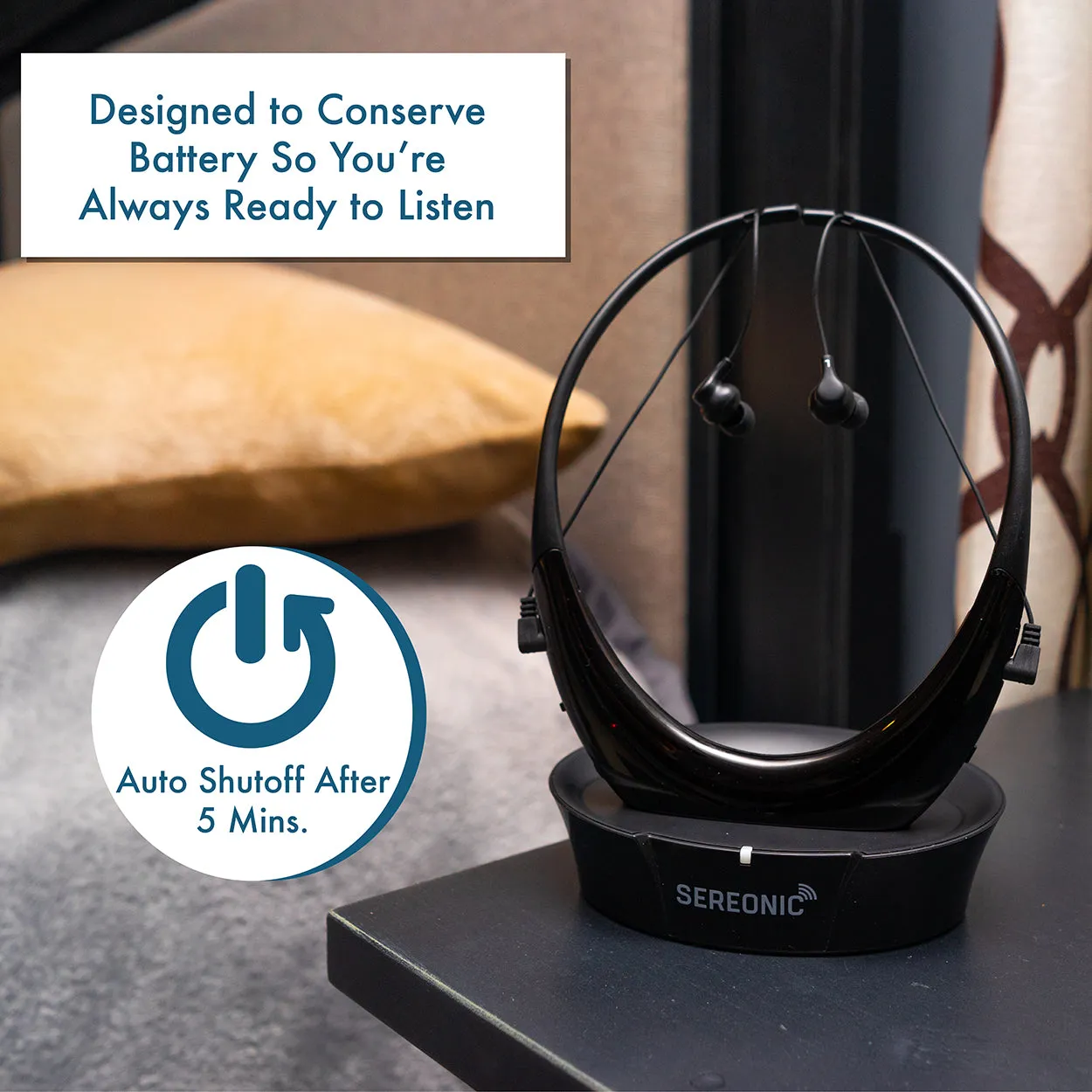 Portable Wireless Headphones for TV Listening – 100 Ft. Range