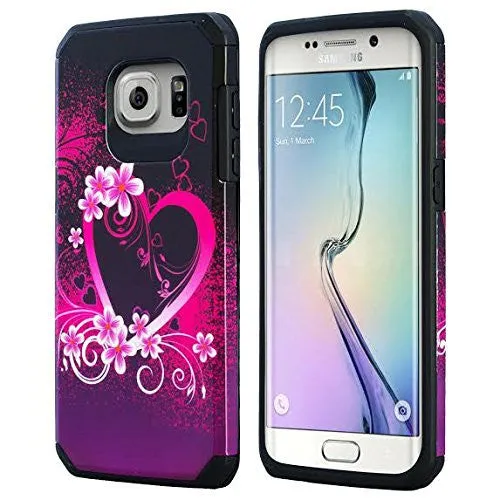 Samsung Galaxy S7 Case, Hybrid Dual Layer Armor[Impact/Shock Resistant] Case for Galaxy S7 - Heart Butterflies