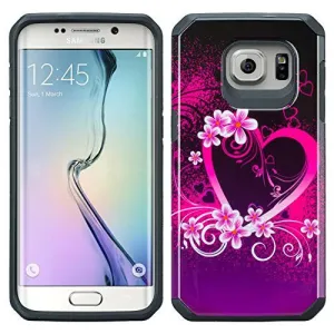 Samsung Galaxy S7 Case, Hybrid Dual Layer Armor[Impact/Shock Resistant] Case for Galaxy S7 - Heart Butterflies