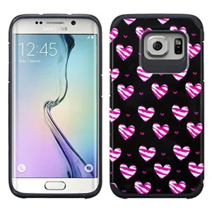 Samsung Galaxy S7 Case, Hybrid Dual Layer Armor[Impact/Shock Resistant] Case for Galaxy S7 - Striped Hearts