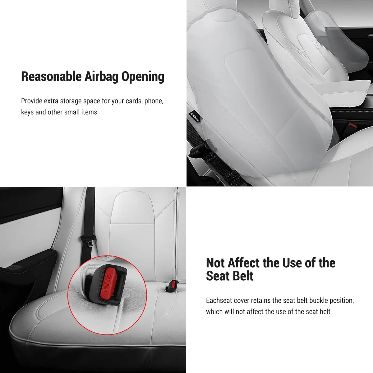 Seat Covers for Only Front Seats/Rear Seats for Tesla Model 3 & Model Y