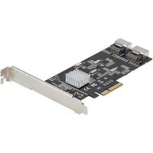 StarTech.com 8 Port SATA PCIe Card, PCI Express 6Gbps SATA Expansion Card with 4 Controllers, PCI-e x4 Gen 2 to SATA III Adapter Card