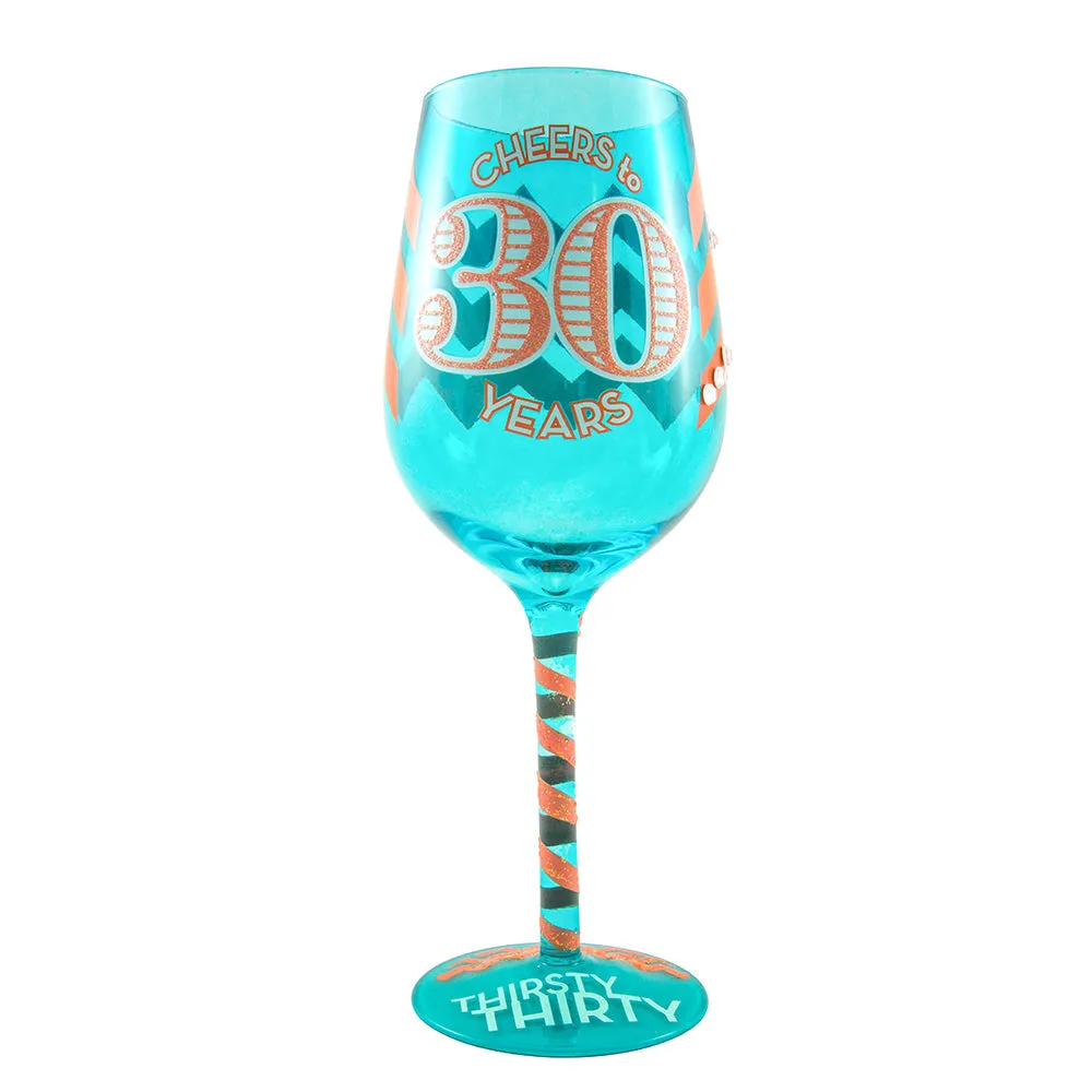 Top Shelf Thirsty Thirty Birthday Wine Glass (WS)