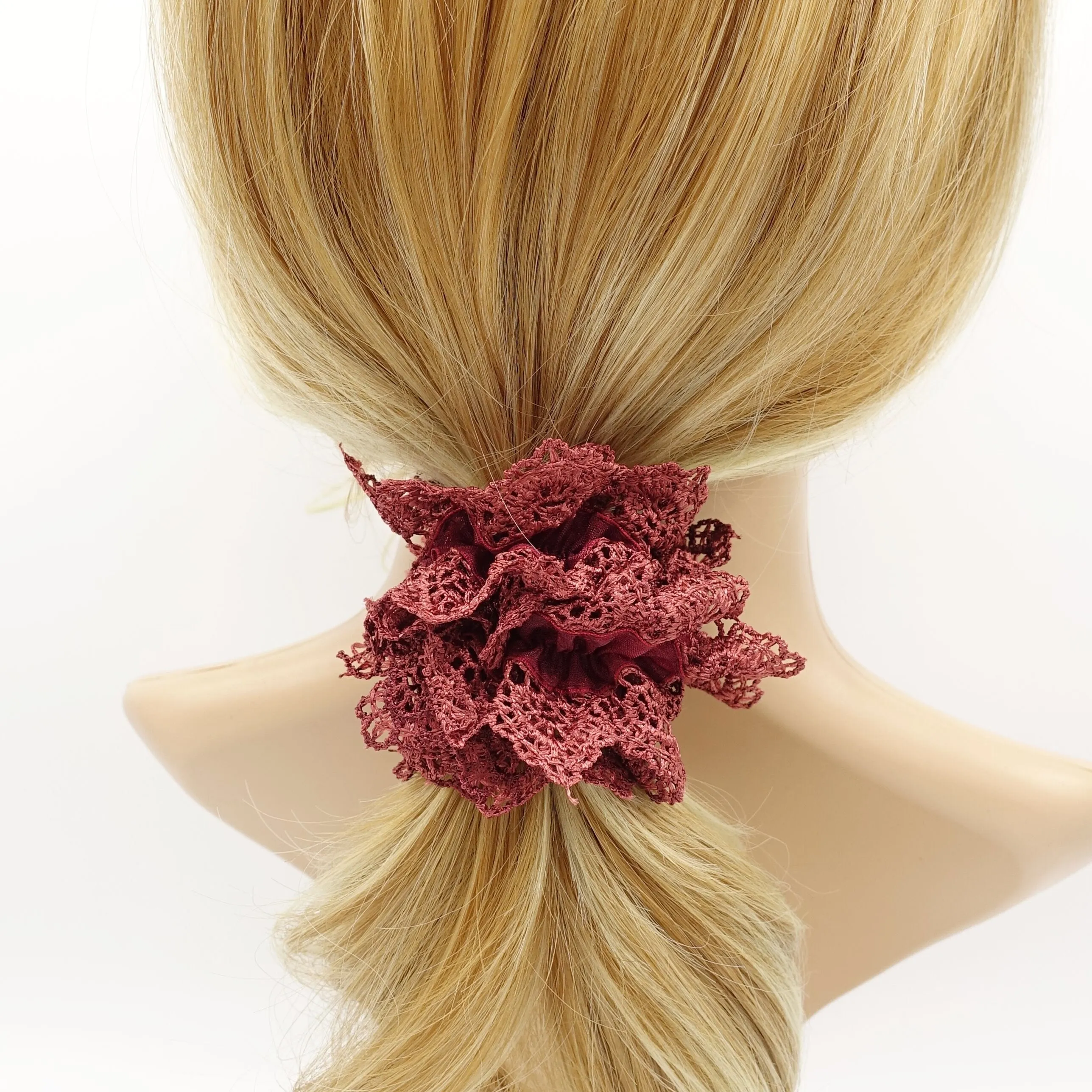 whole floral lace scrunchy feminine style women hair ties scrunchies