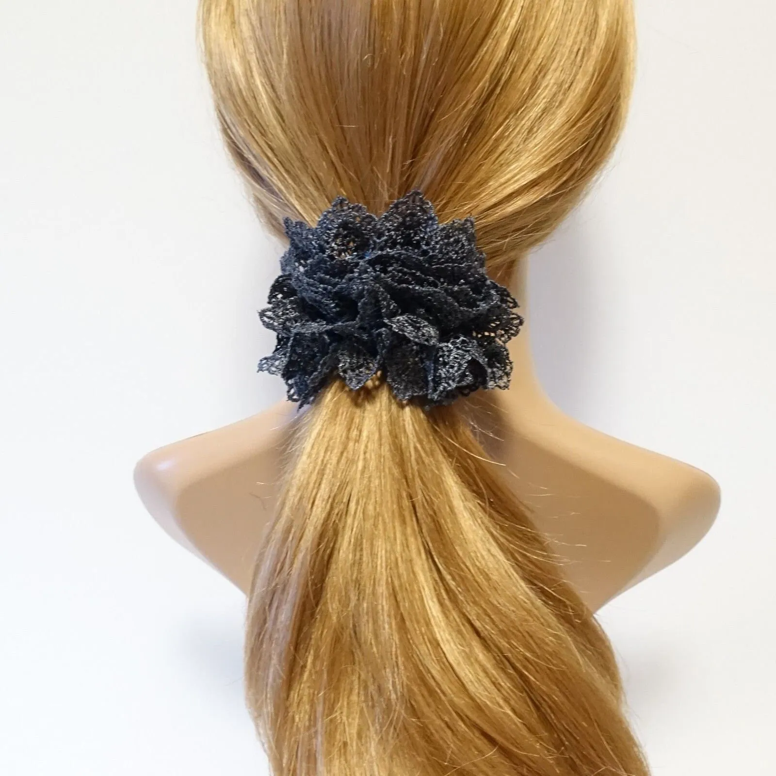 whole floral lace scrunchy feminine style women hair ties scrunchies