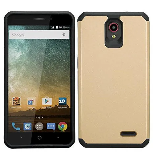 ZTE Prestige Case, Sonata 3, ZTE Avid Plus, ZTE Avid Trio, ZFive 2, Midnight Pro, Maven 2, Cheers, Slim Dual Layer Case Cover - Gold